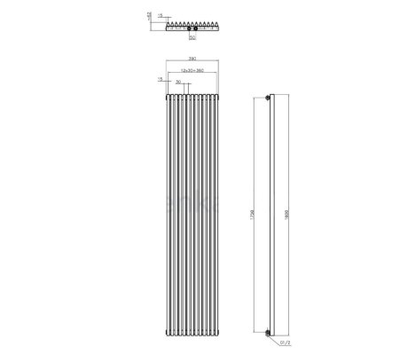 Grzejnik Aurora 1800x390 ral 9003 podł.zdc Luxrad AUR18003909003ZDC